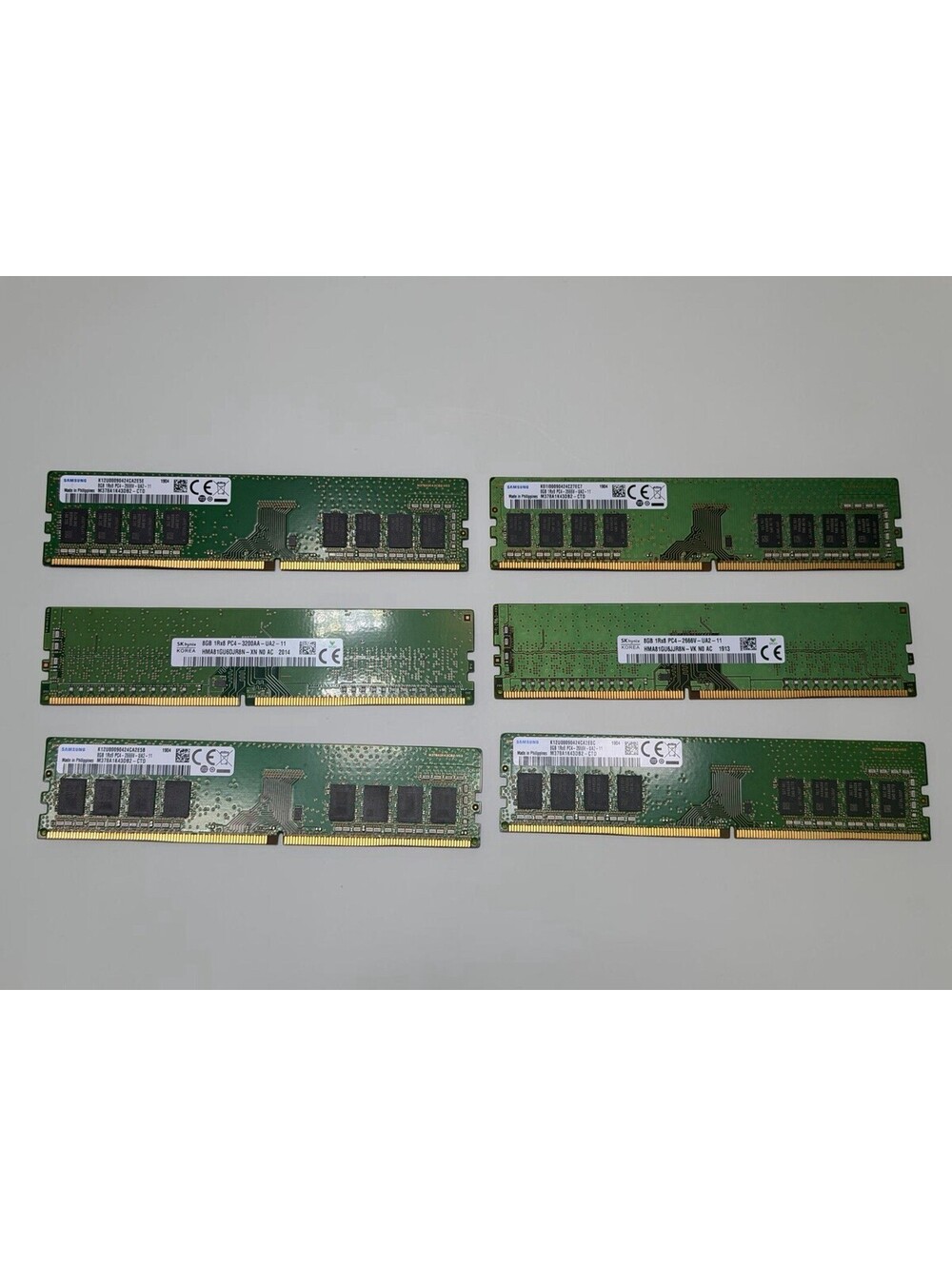 LOT OF 6 Mixed Brands 8GB 1RX8 PC4 Desktop Memory RAM